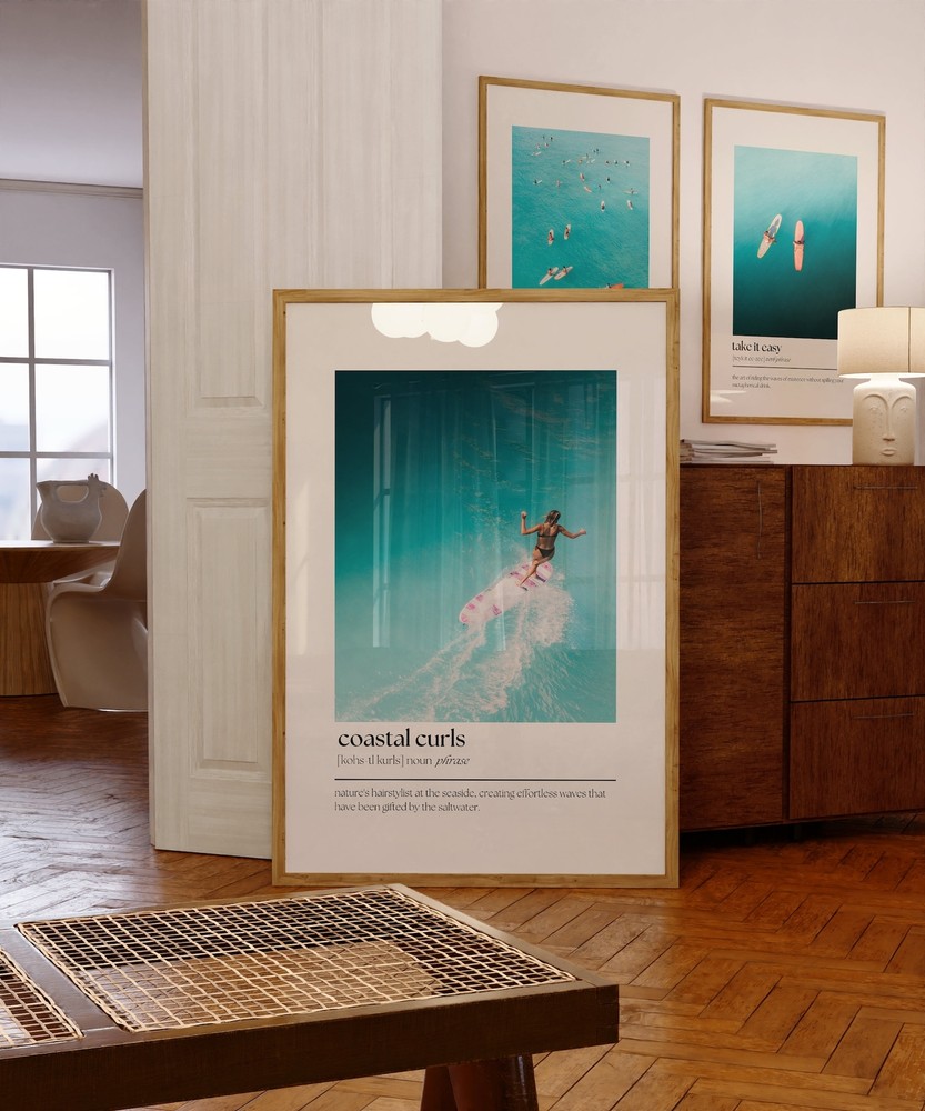 Retro Coastal Art Aesthetic Beach House Decor Beachy Wall Art Vintage Beach