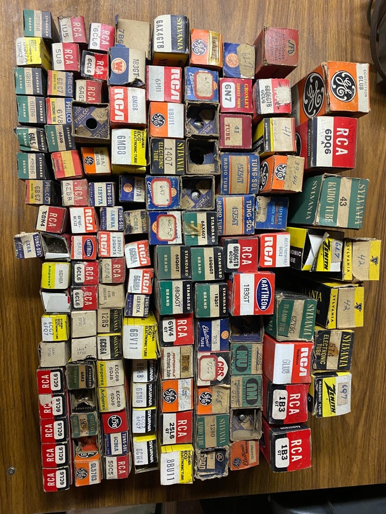 GE Sylvania RCA NOS and Used Vintage Vacuum Tubes Radio AMP Tubes Lot of 190+