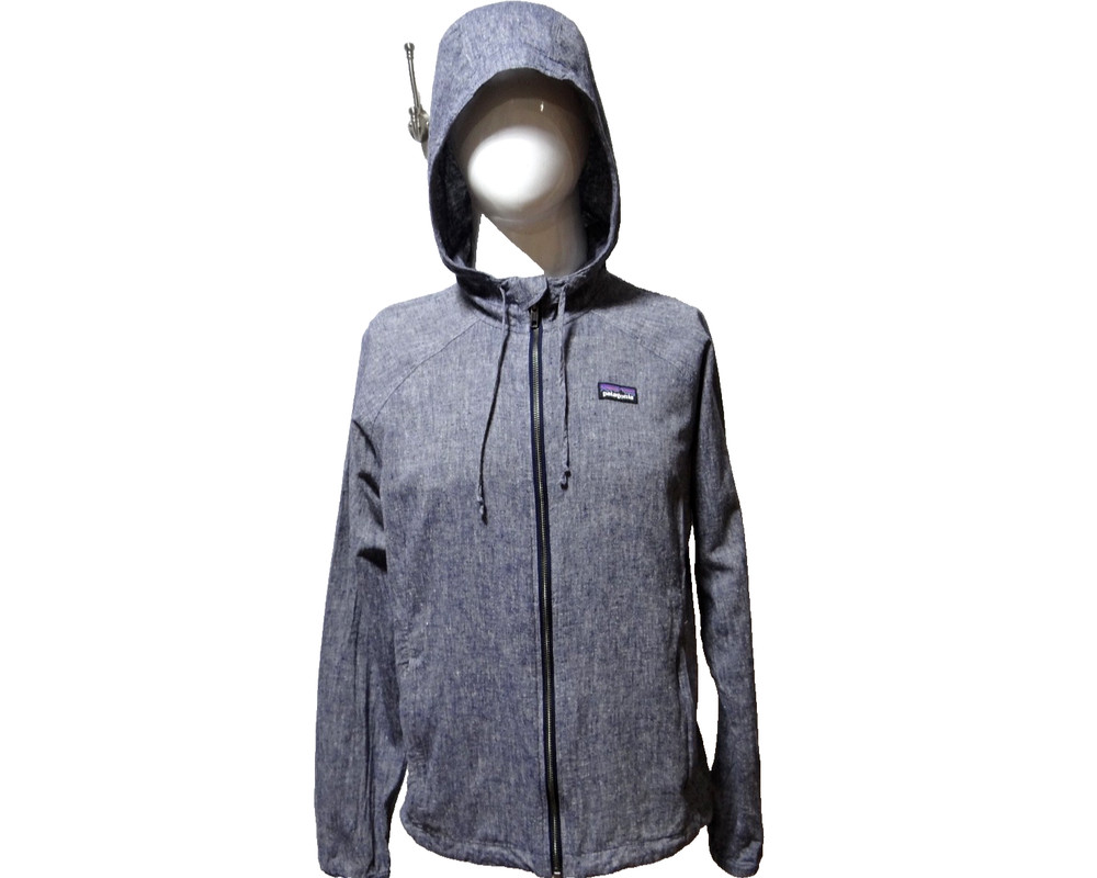 Patagonia Women’s Hemp-Cotton Hoodie Chambray Jacket Blue Size Medium