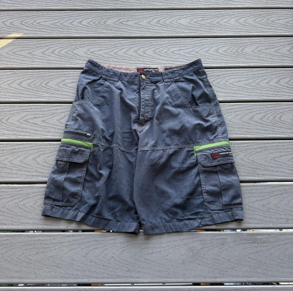 Billabong Vintage Y2K Cargo Shorts Mens 34 Gray Baggy Surf Skate Utility 90s