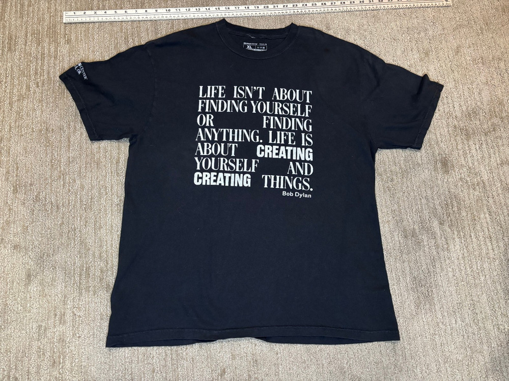 Bob Dylan Shirt Mens Extra Large XL Black Lyrics Center Vintage Music Tour