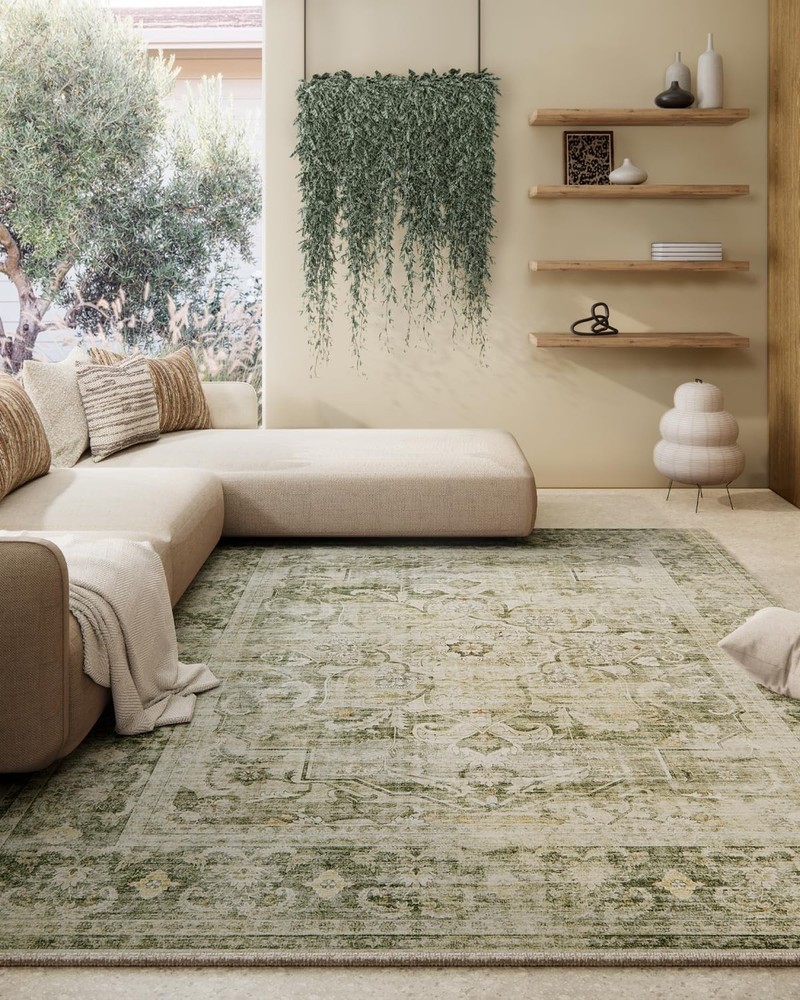 Machine Washable Living Room Rug 5x7 Area Rugs Bedroom Non Slip Low Pile Soft US