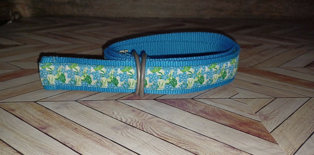 Women's L.L. Bean  Blue Floral Adjustable Belt Size Medium