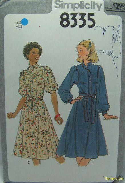 Vintage 70s Simplicity 833 Misses 6-8 Pullover Button Placket Boho Dress Pattern