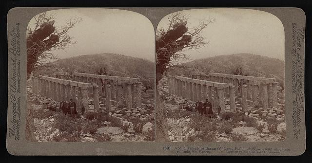 Photo:Apollo Temple of Bassae Greece 1903 Ancient Ruins Stereoview