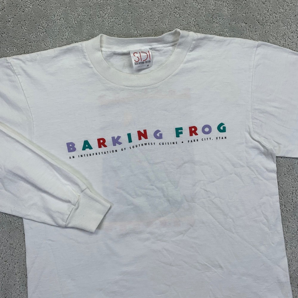 Vintage 90s Barking Frog Park City Utah Long Sleeve Tshirt Graphic Restaurant