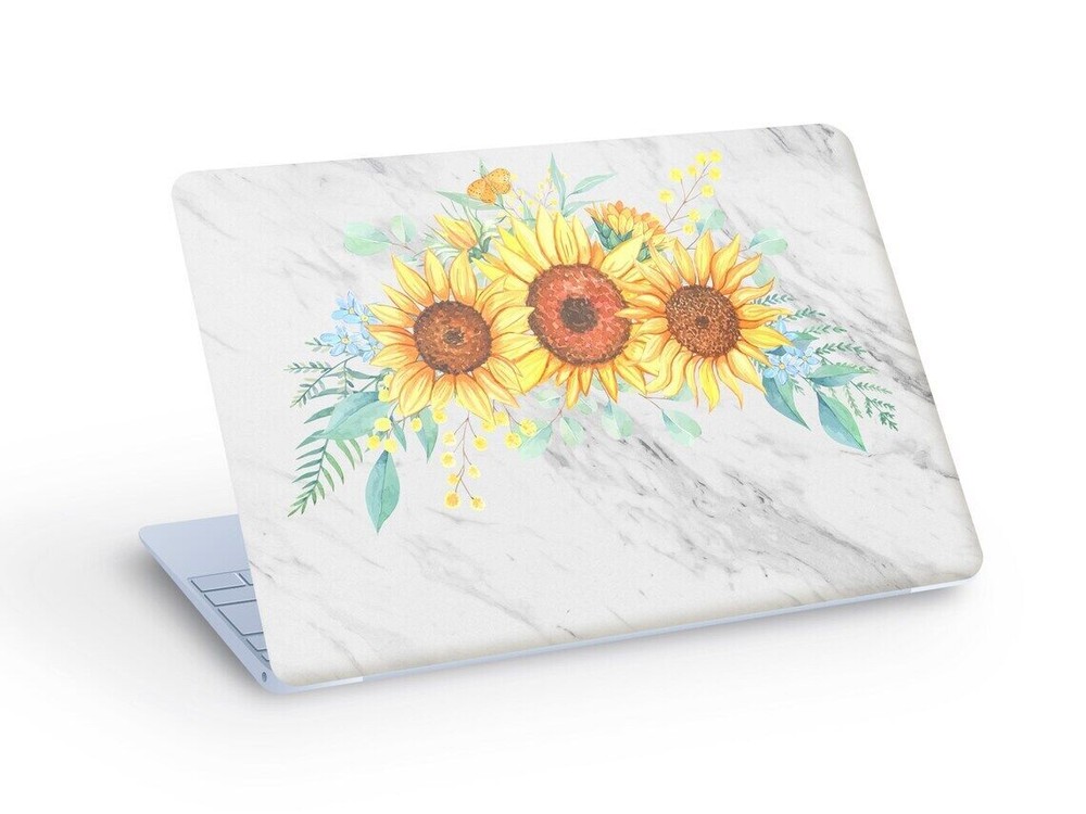 SUNFLOWERS LAPTOP SKIN Decal Sticker, Marble Laptop Skin - Custom Size