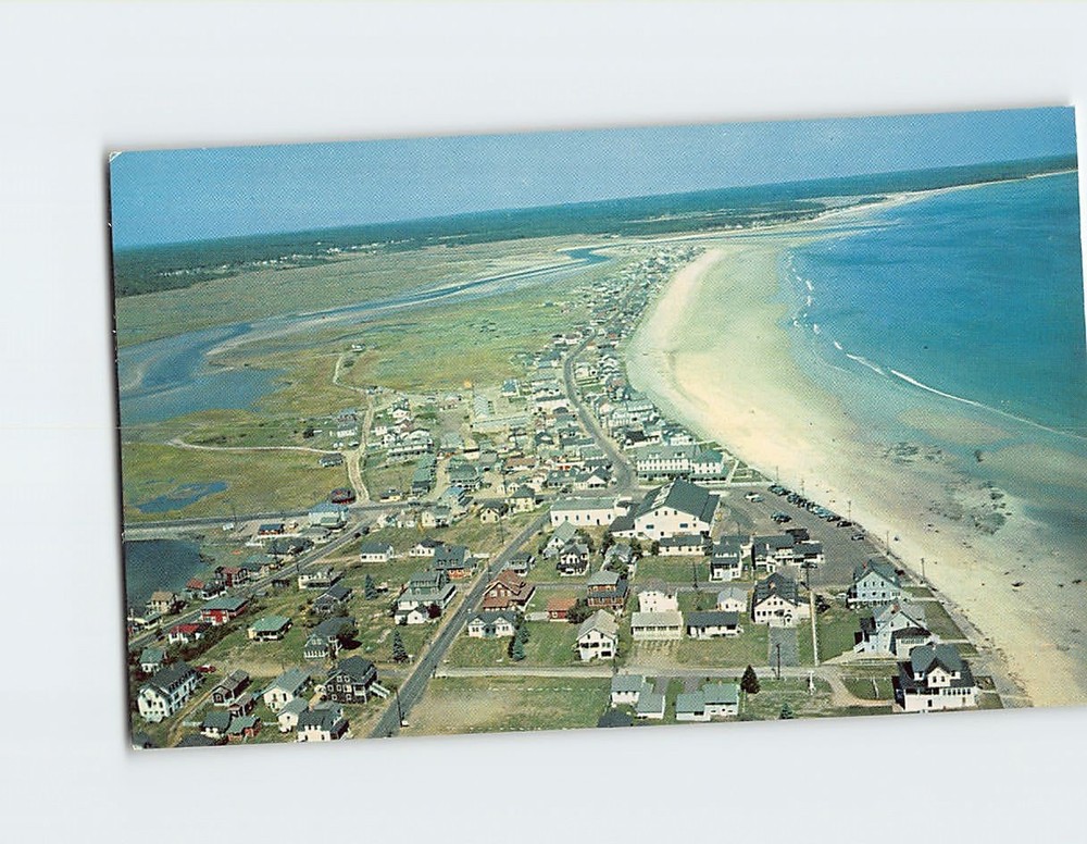 Postcard Airview in Color Wells Beach Maine USA