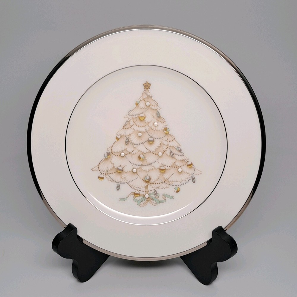 Noritake Palace Christmas Platinum Holiday Accent Salad Plate 8 5/8