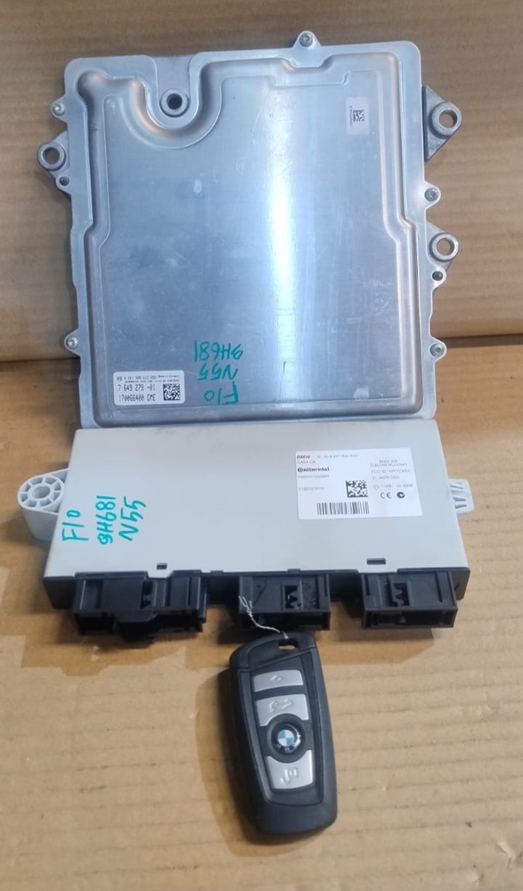 BMW HYBRID F10 F30 N55 ENGINE CONTROL UNIT ECU KIT DME WITH KEY - 7649279