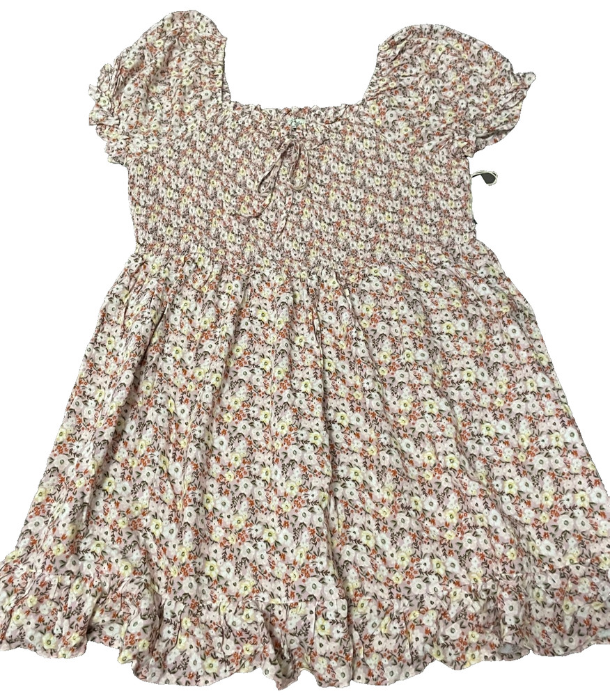 SMOCKED BABYDOLL/BOHO DRESS Women's Size 3X - Pink Floral Print - NWT!