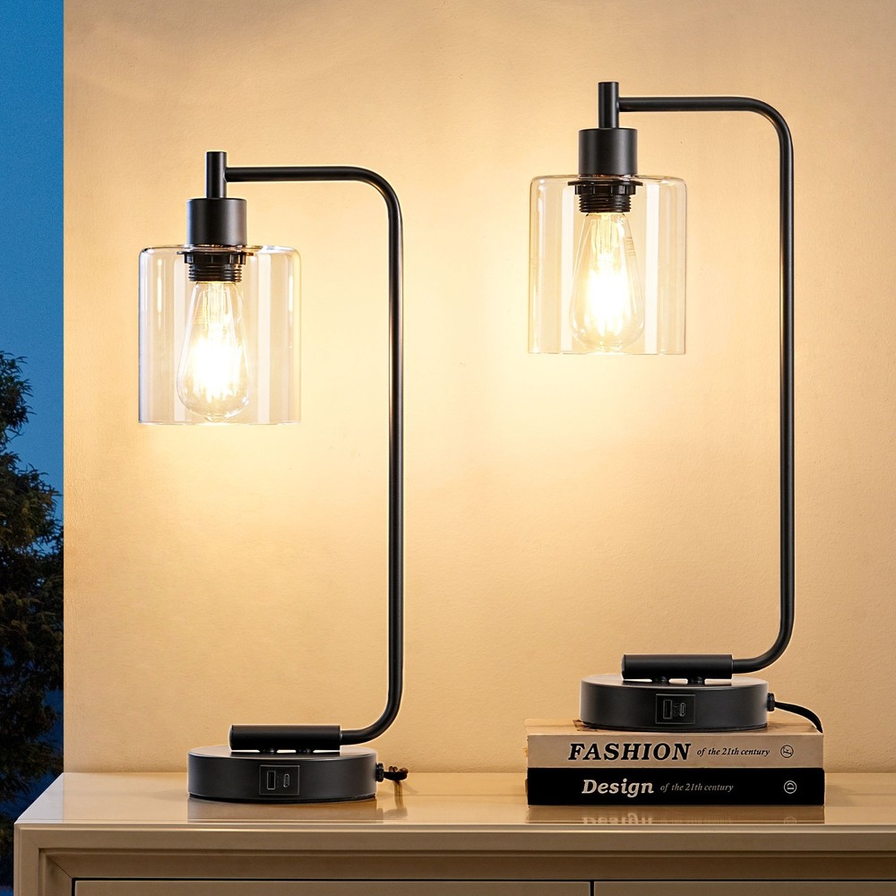 EDISHINE Dimmable Table Lamp With Usb And Touch Control (Set of 2) 3-Way