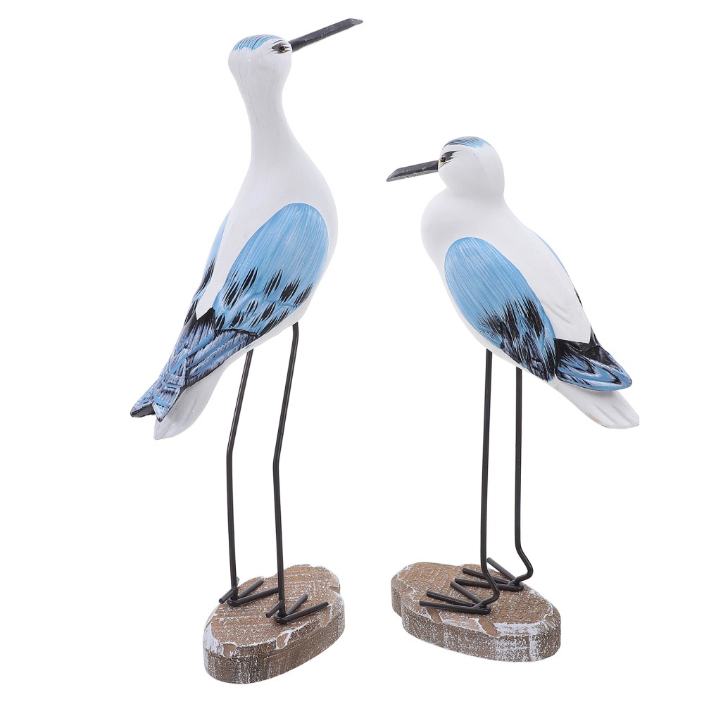 2pcs Wooden Seagull Statue: 12