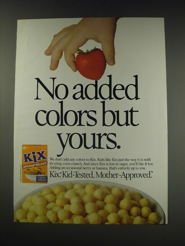 1991 General Mills Kix Cereal Ad - No added colors but yours