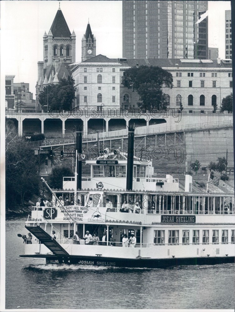 1987 Press Photo Josiah Snelling Mississippi River Boat St Paul Minnesota
