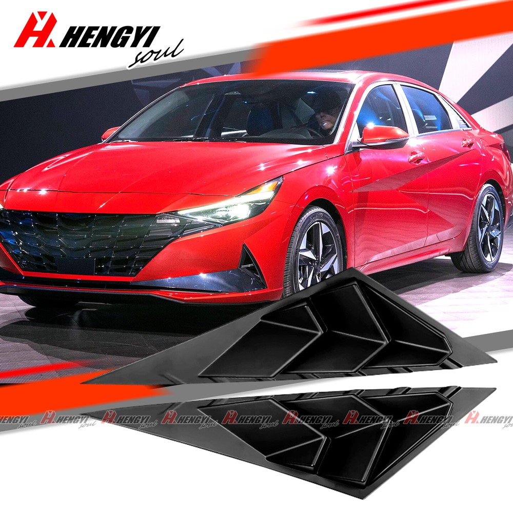 Gloss Black Side Vent Window Scoop Louver Cover Trim For Hyundai Elantra 2021-23