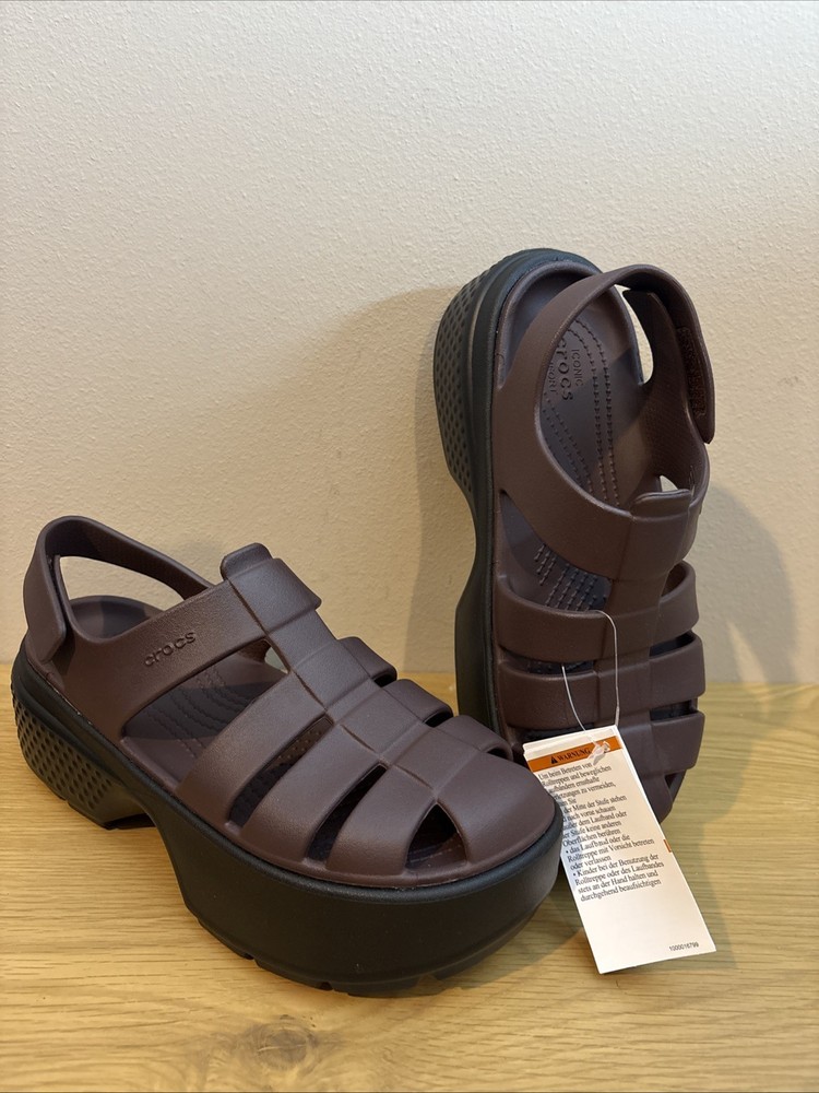 Crocs Stomp Fisherman Sandal Mocha Women Size 9 Men’s Sz 7 NEW