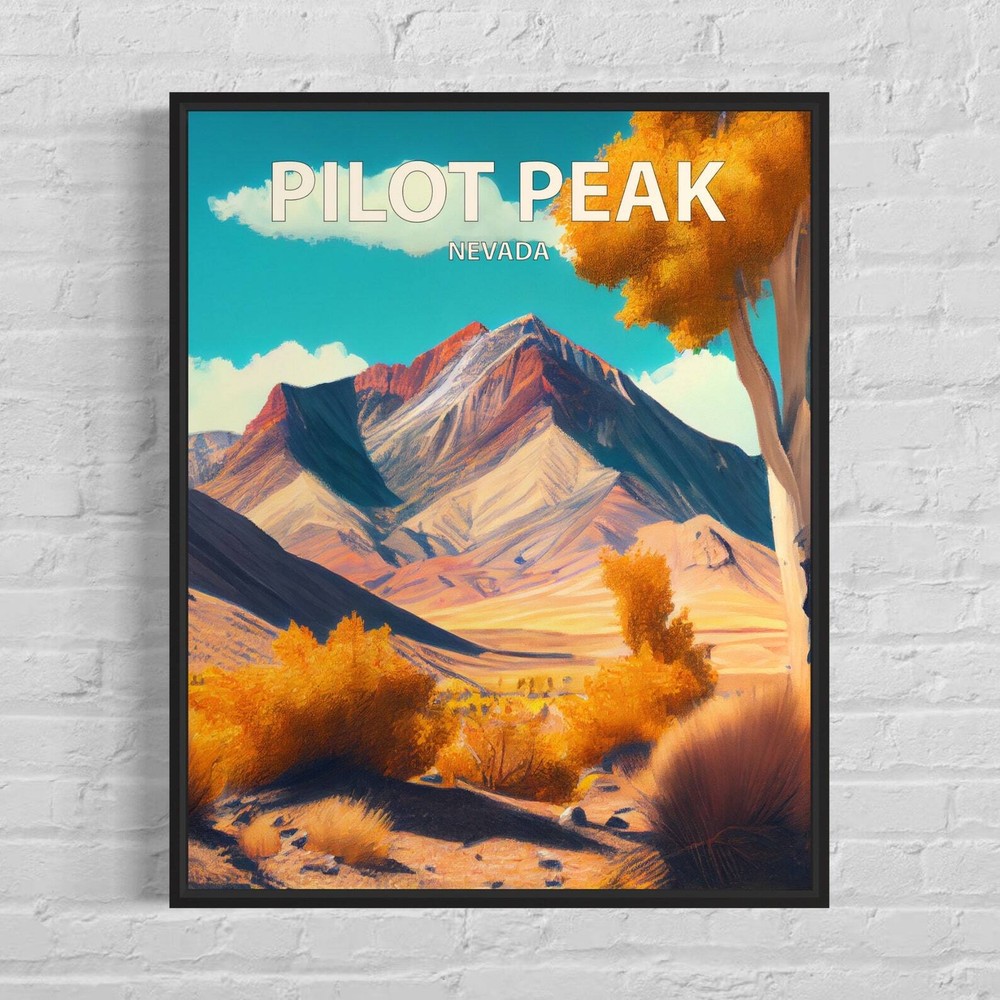 Pilot Peak Nevada Art Print Pilot Peak Wall Art Painting Pilot Peak Vintage