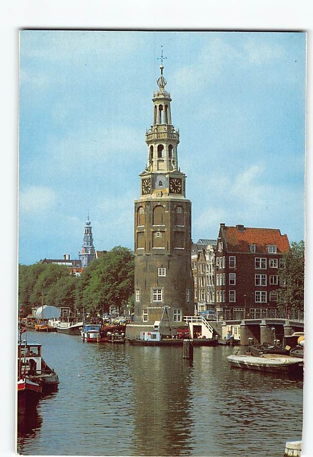 Postcard Montelbaanstoren Tower in Amsterdam Netherlands