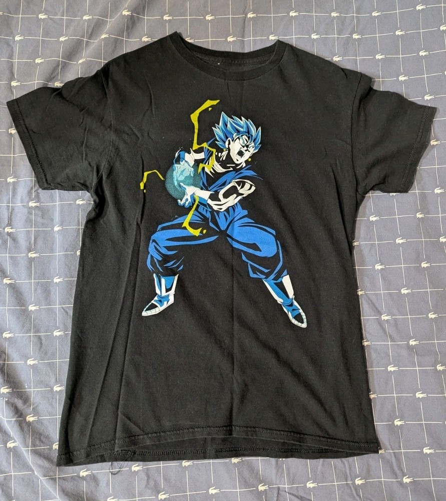 Dragon Ball Super Black T-Shirt Size Small Vegito Front Goku & Vegeta Back Toei