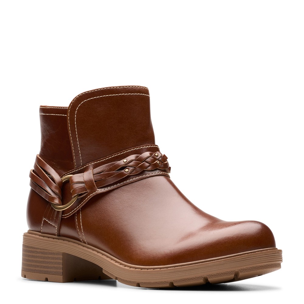 Women's Clarks Hearth Kaylie Tan Leather Boot 26179616