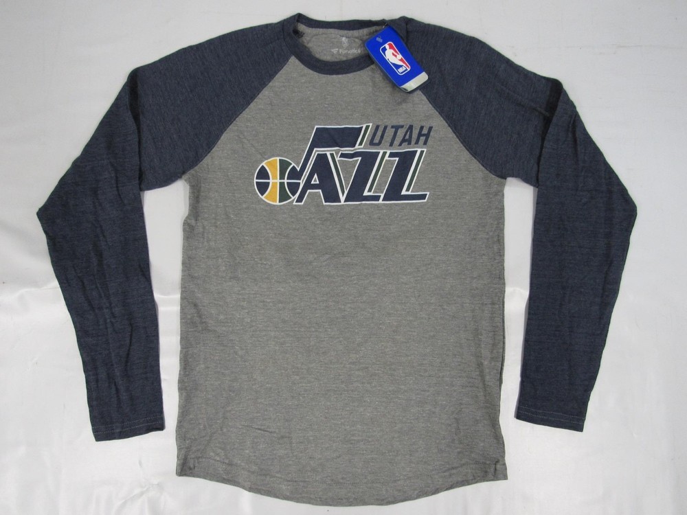 New Utah Jazz Mens Sizes S Small Gray Long-Sleeve Shirt