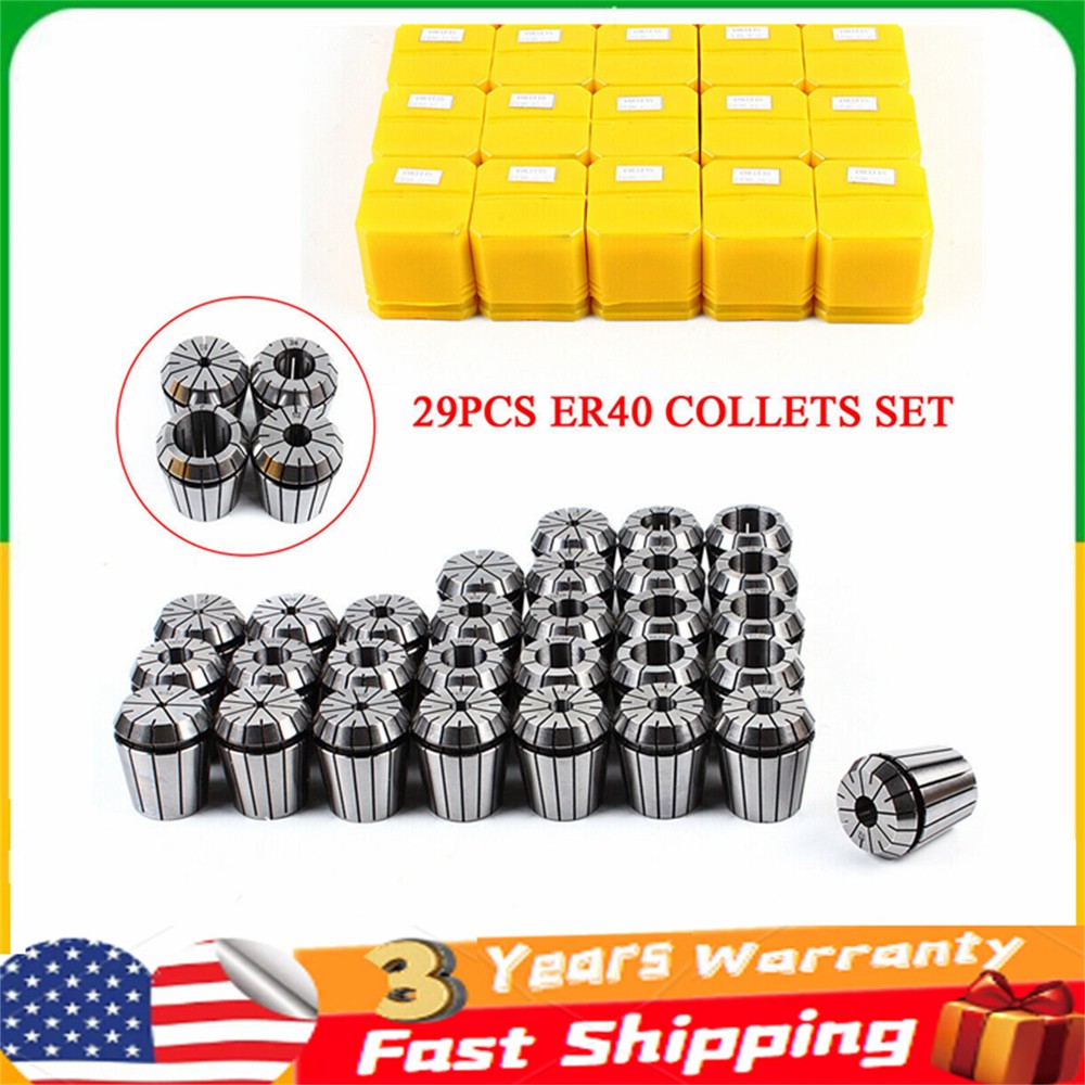 29-Piece ER40 Spring Collet Set for CNC Milling Lathe Chuck Bit Holder Tool
