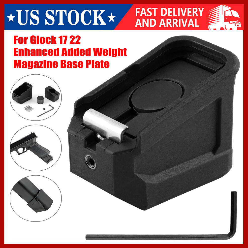NEW Nylon Metal Enhanced Added Weight Magazine Base Plate for Glock 17 and 22 A+