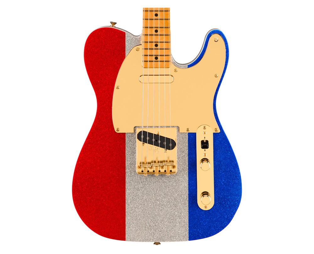 Open Box Fender Limited Edition Buck Owens Telecaster - Red/Silver/Blue Sparkle