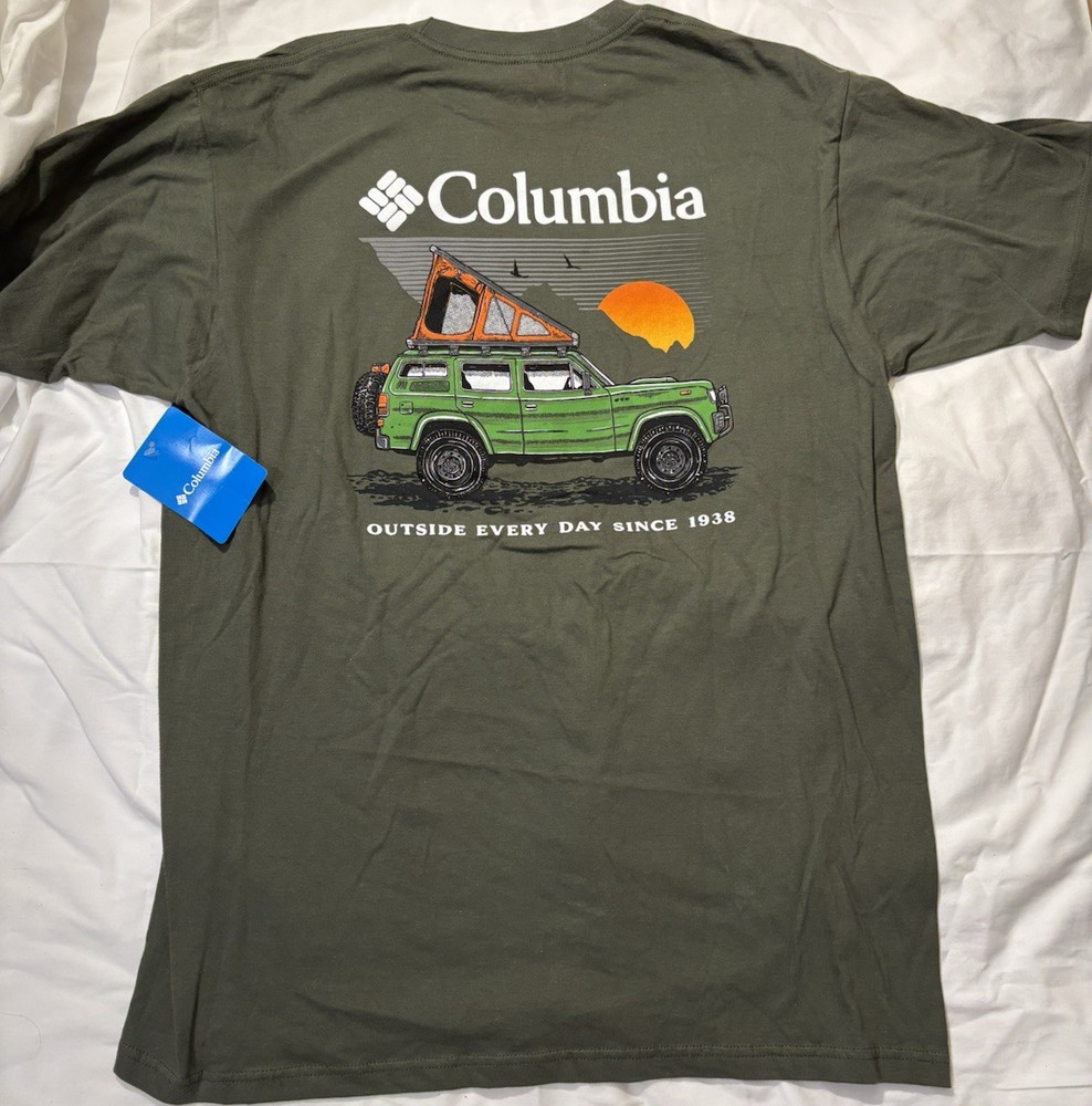 Columbia Men's Green Graphic Short Sleeve T-Shirt Size L