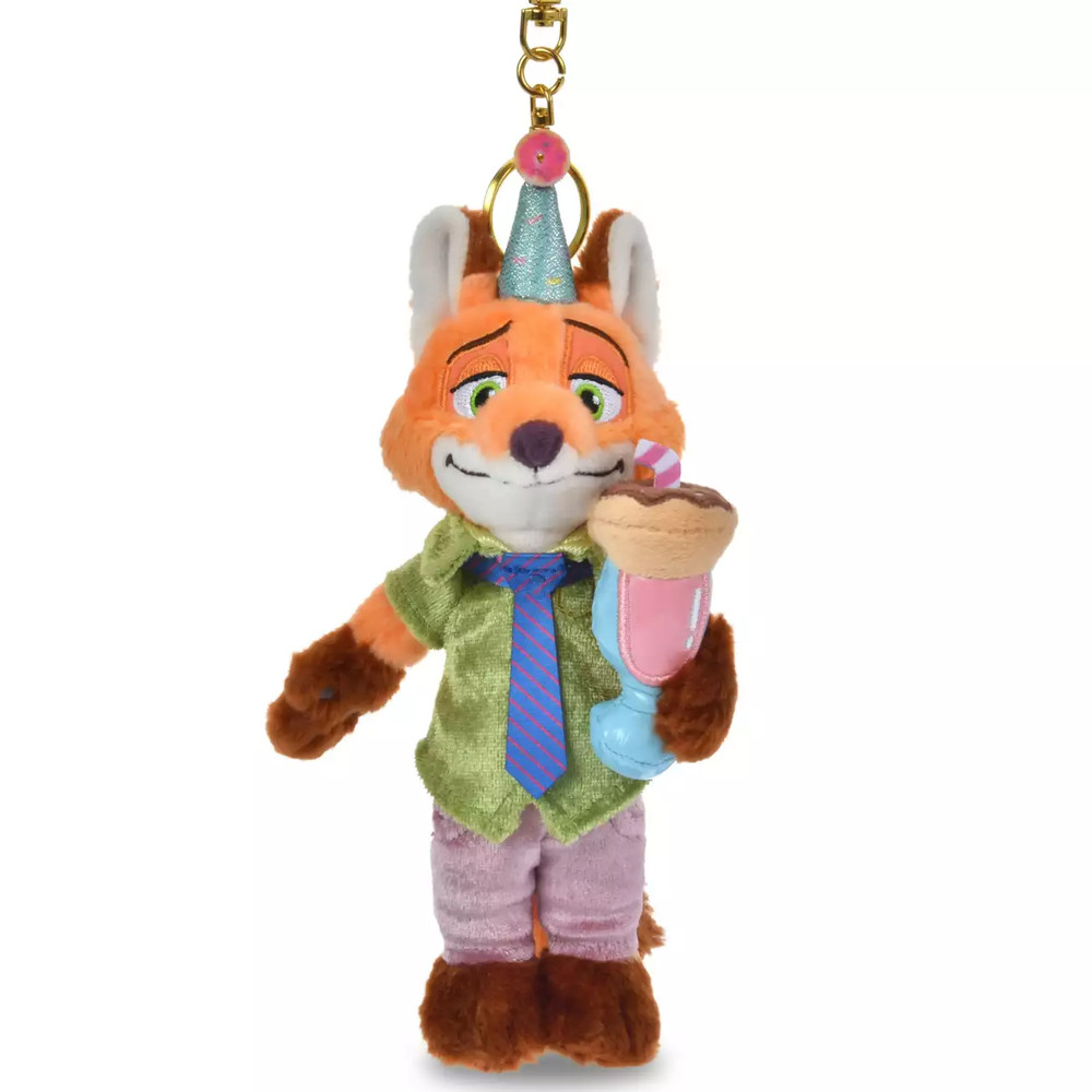 Disney store Japan Tokyo Nick Wilde Plush Keychain 10TH Anniversary Zootopia
