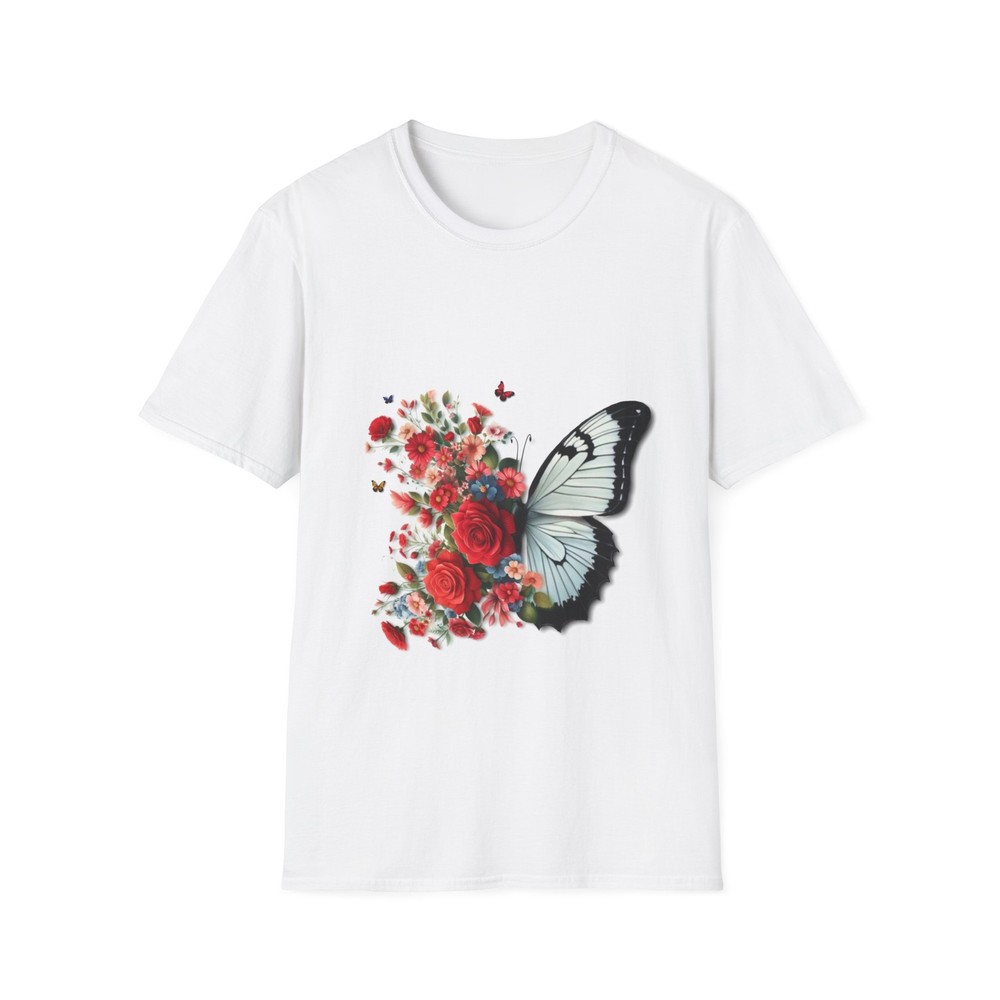 Butterfly Floral T-Shirt, Nature Lover Gift, Spring Fashion, Floral Tee,