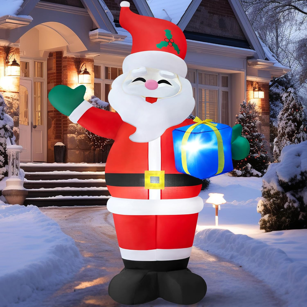 8FT Christmas Inflatables Santa Claus Outdoor Decorations, Blow up Inflatables S