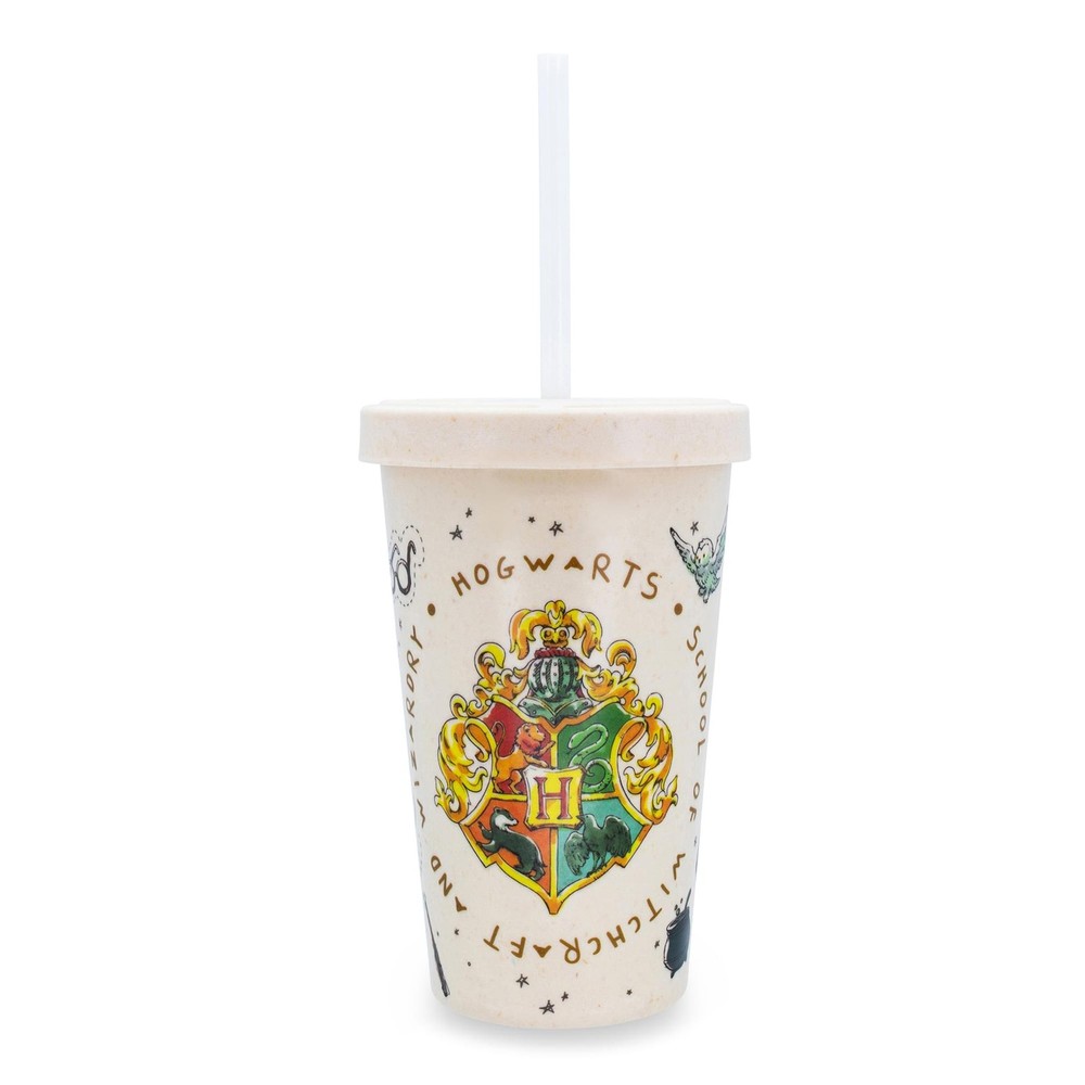 Harry Potter Hogwarts 20oz Bamboo Tumbler with Lid and Straw