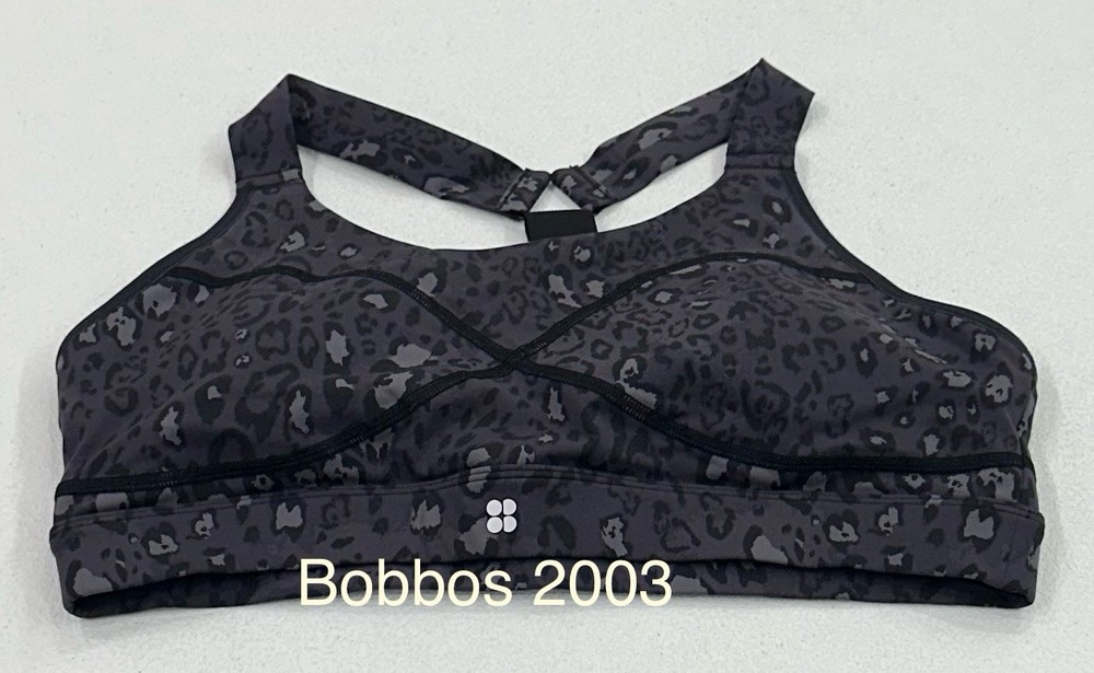Sweaty Betty Women's Power Medium Support Sports Bra, Black Luxe Leopard, M