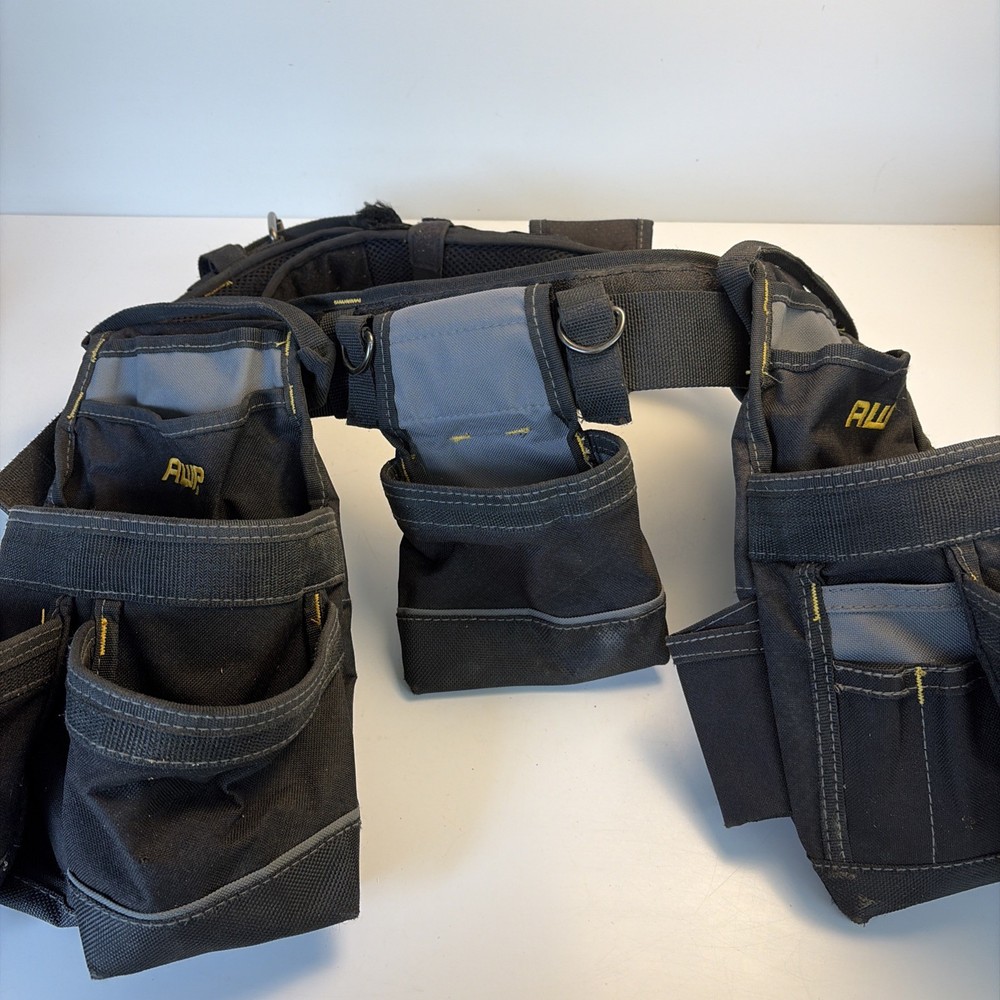 AWP Tool Belt Carpenter Electrician Pouch Rig Adjustable Belt