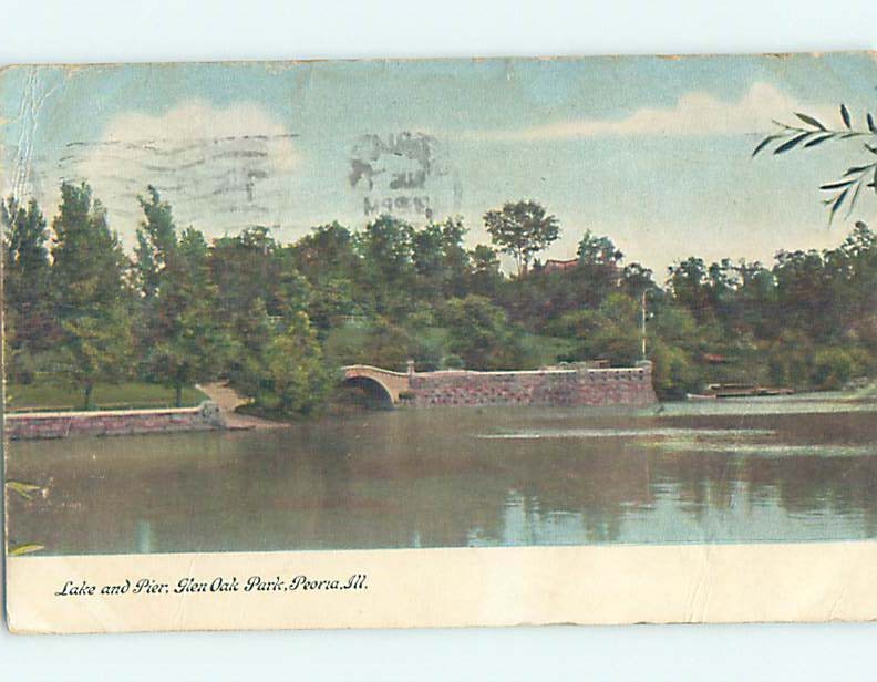 Divided-Back PARK SCENE Peoria Illinois IL hk8064
