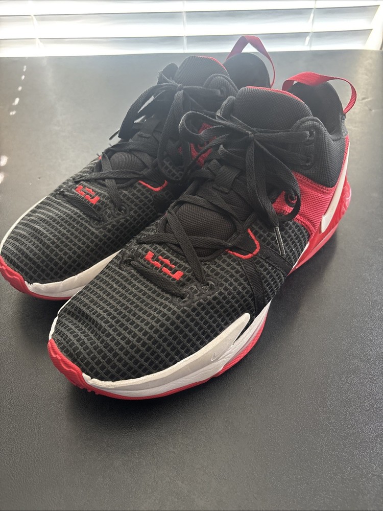 Nike LeBron Witness VII Black Red White Basketball Shoes DM1123-005 Mens Size 13