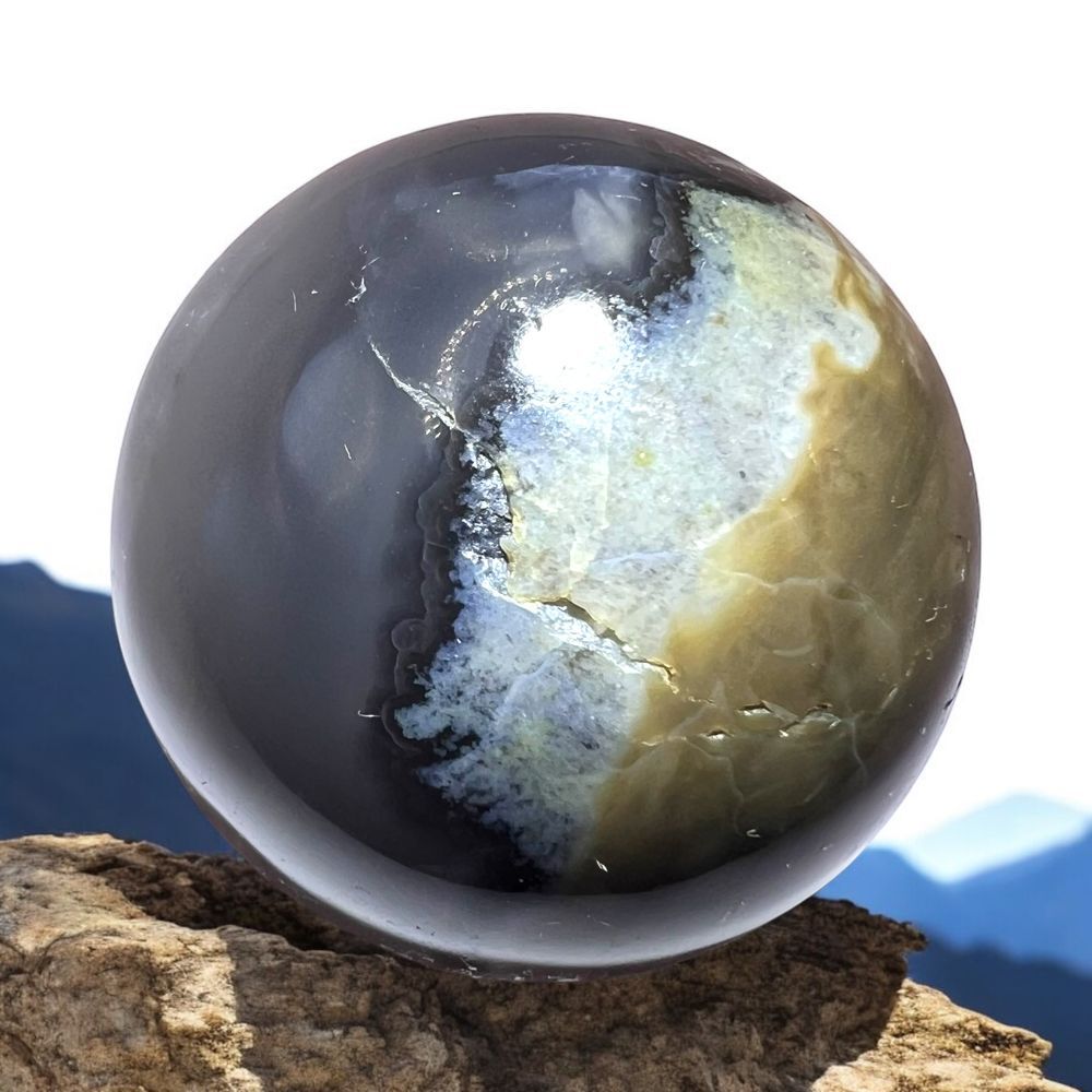 Volcano Agate Sphere UV Reactive