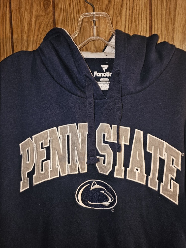 Penn State University Fanatics Medium Mens Blue Embroidered Logo Hoodie