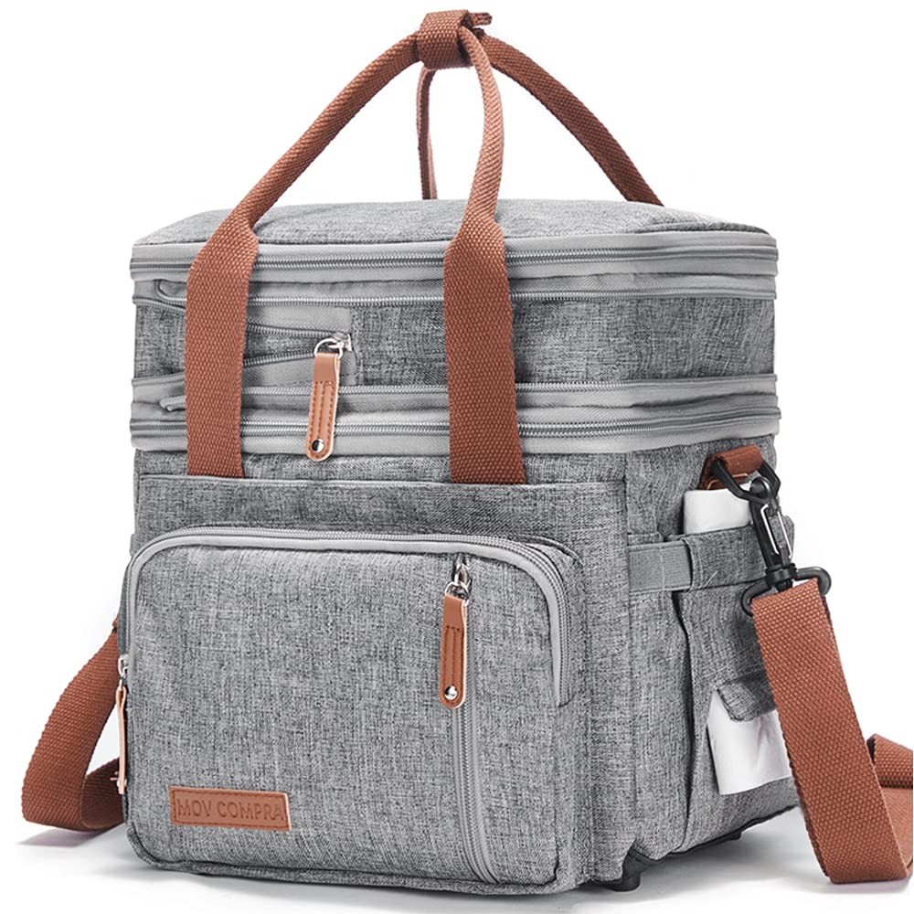Expandable Leakproof Adult Lunch Box for Work - Large Insulated Lunch Bag for Women & Men