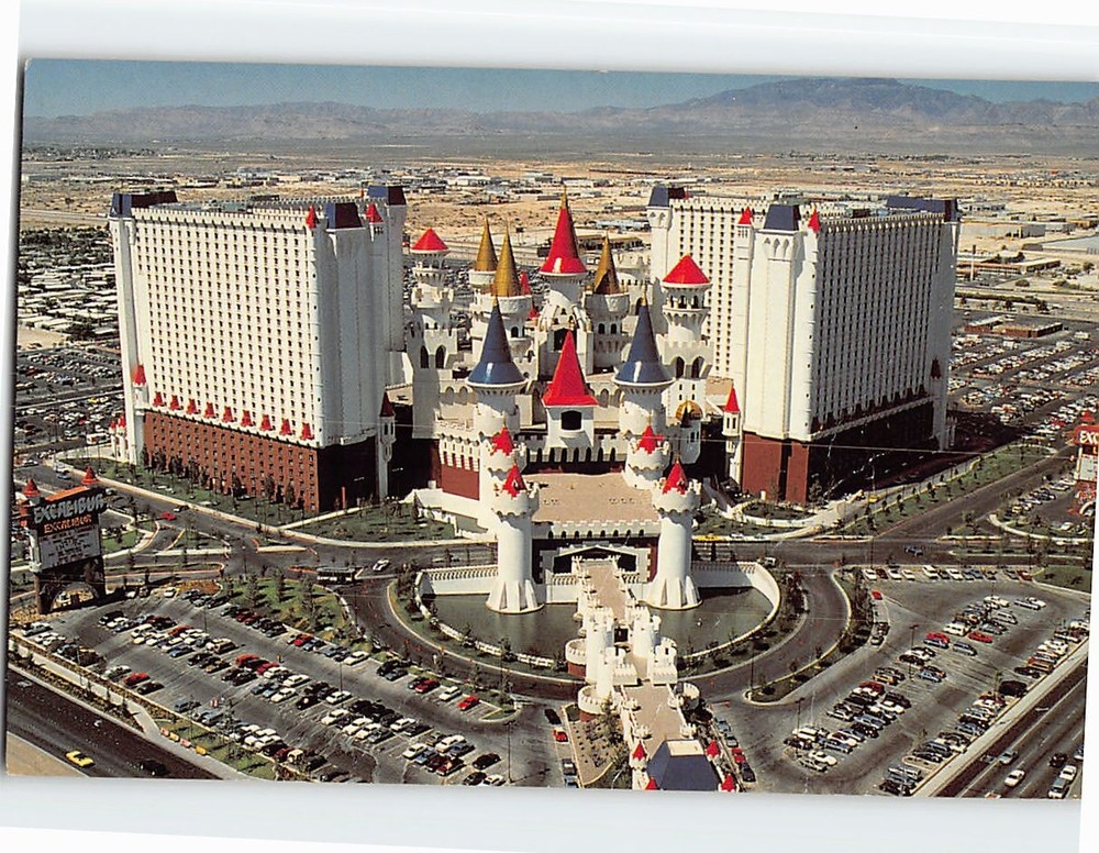 Postcard Aerial View Excalibur Hotel & Casino Las Vegas Nevada USA