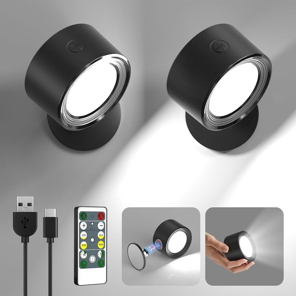 Rechargeable 3000mAh LED Wall Sconce Lights Battery Operated