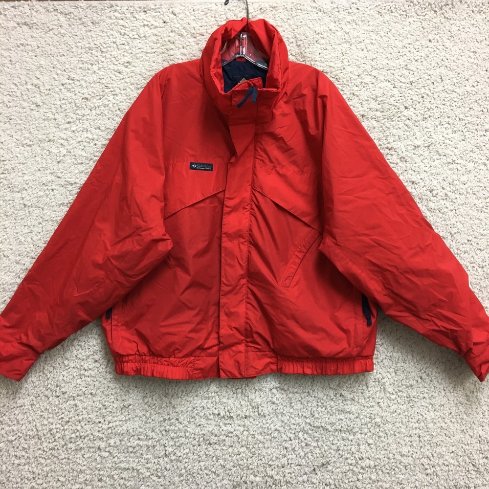 Vintage Columbia Whirlibird Red Full Zip Jacket with Pockets & Vents for Men Size Large