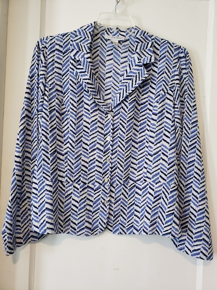 NWOT Sag Harbor Blue/White Button Up Top SZ 18 & Skirt Sz 14 #601