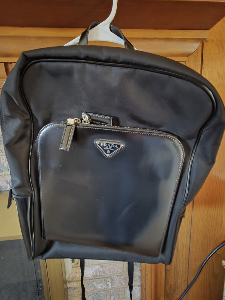 Prada Black Nylon & Leather Backpack Unisex