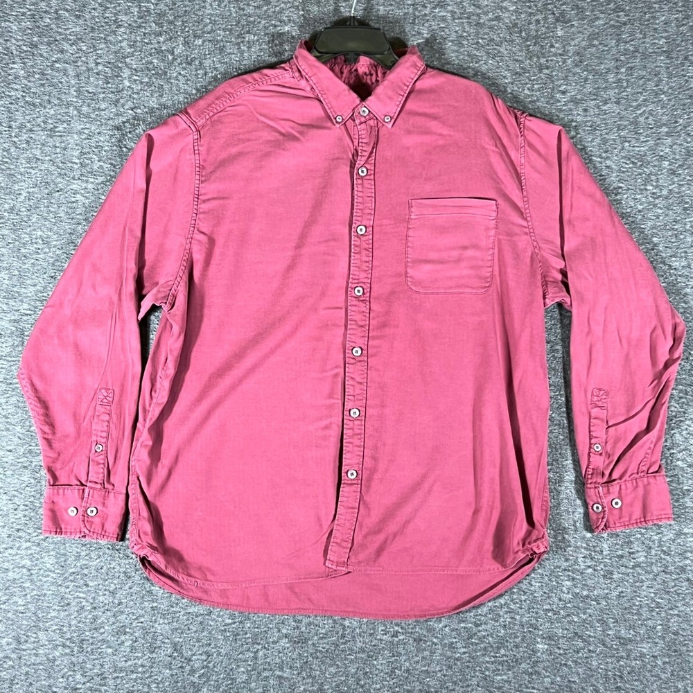 Tommy Bahama Mens XL Pink Long Sleeve Button Up Shirt Casual Dress Herringbone