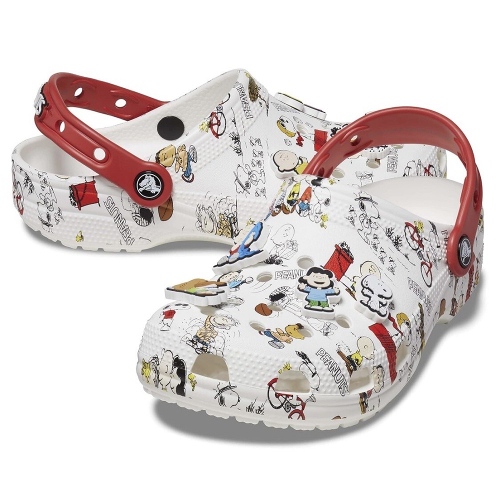 Crocs Snoopy & Woodstock PEANUTS Charlie Brown Clogs Men's Size 9 New