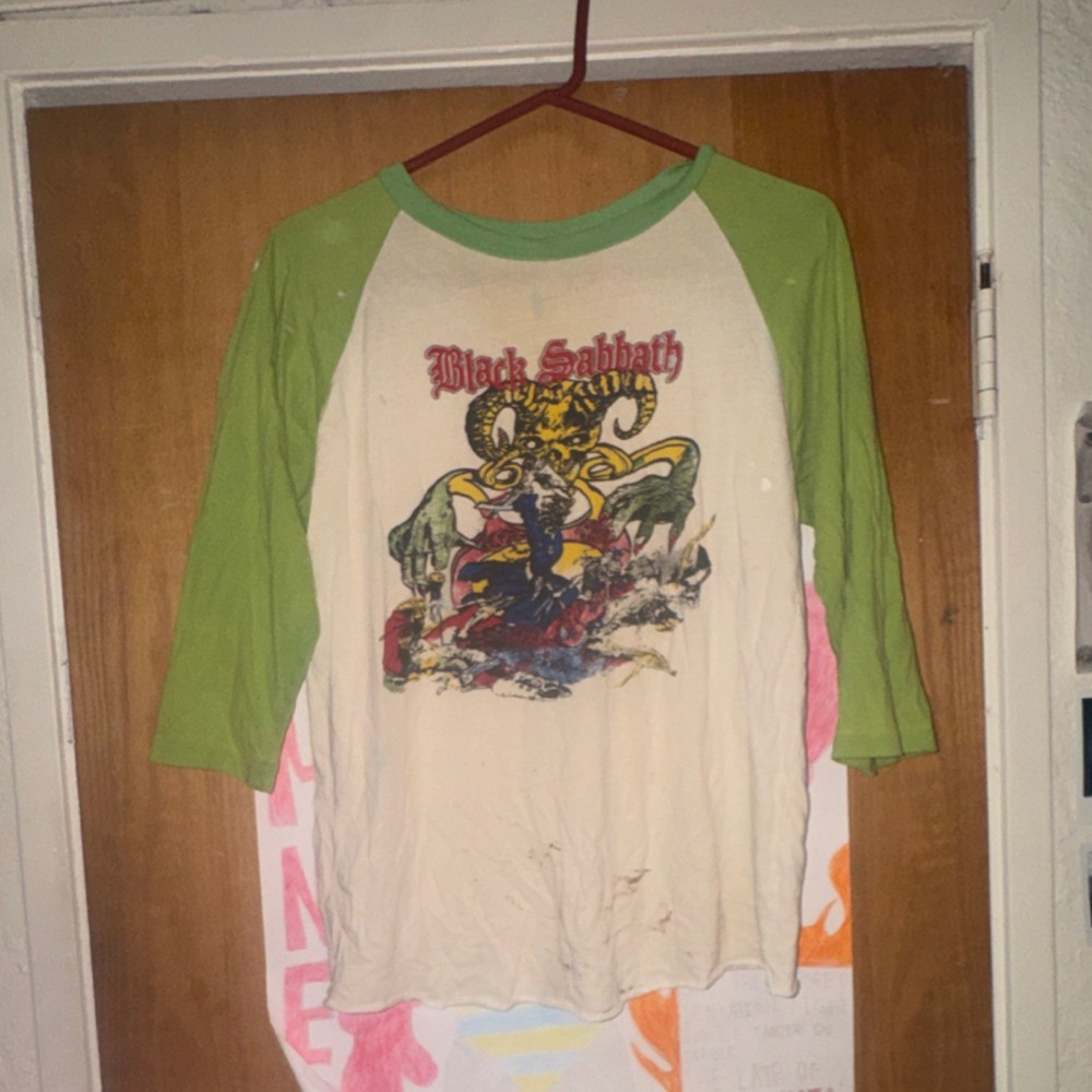 Vintage 1970s/80s Black Sabbath raglan 3/4 sleeve t-shirt