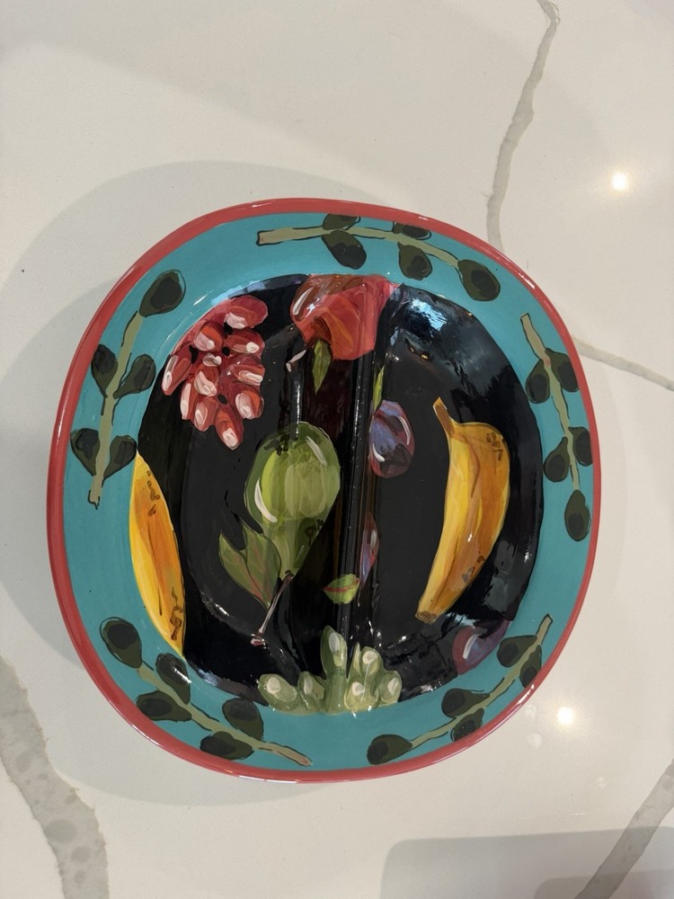 Droll Design Hand Painted Discontinued Ceramic Split Dish